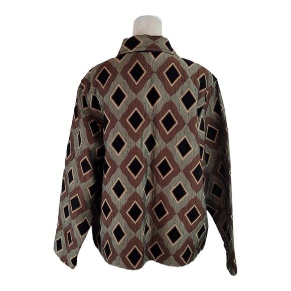 VTG 90s Keren Hart Collection Diamond Print Jacket XL - Picture 3 of 15